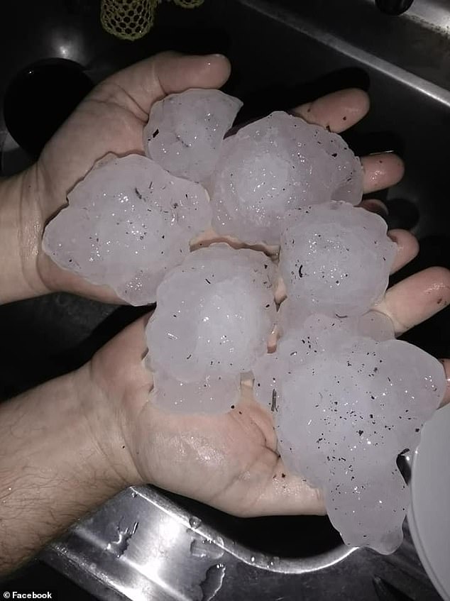 The storms have the potential to bring huge hailstones more than 2cm wide, as well as destructive winds powerful enough to down tree limbs and power lines