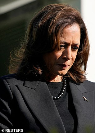 Vice President Kamala Harris at an Oct. 7 memorial on Monday