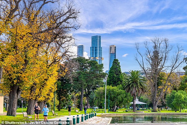 Ms Obispo managed to scare the man off at Albert Park Lake (pictured) after 'yelling' at him, which she says probably 'saved my life'