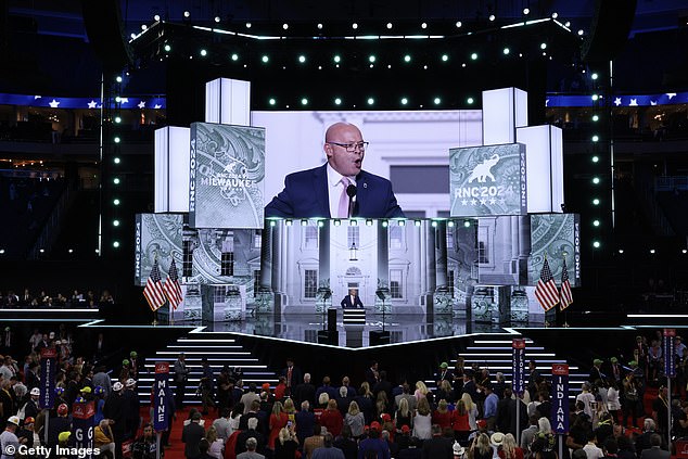 Sean O'Brien takes the stage on the first day of the Republican National Convention in July