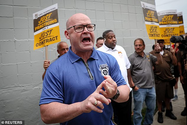 The union, which is more conservative than many other Democratic-aligned unions, has not endorsed a Republican since 1988. Union president Sean O'Brien is pictured in July 2023.