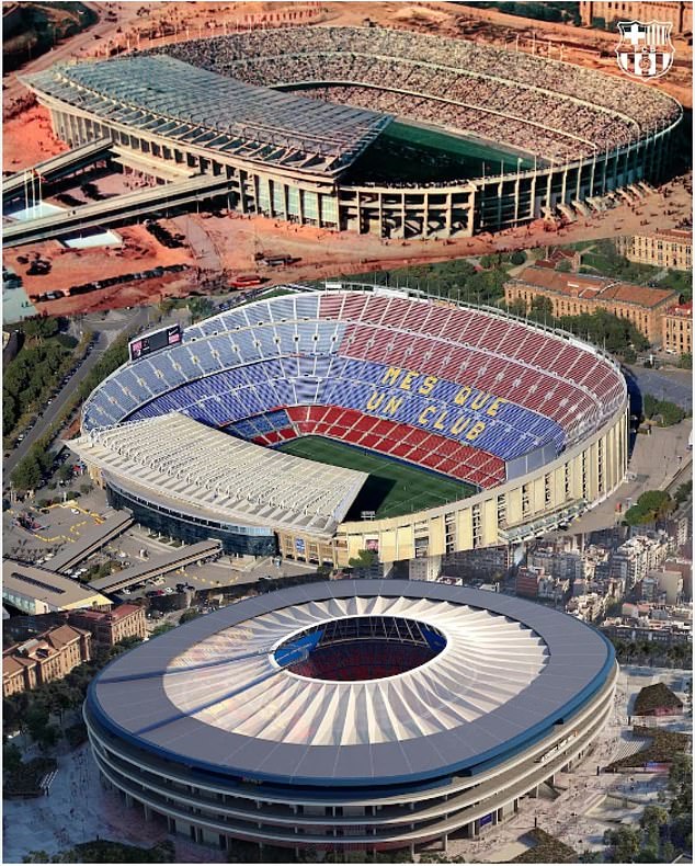 This incredible image shows the stunning transformation of the Spanish stadium