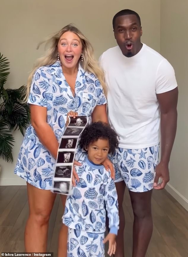 The beauty announced her pregnancy in April with a lengthy Instagram post. In the caption, Iskra wrote: 'Four years later we finally become a family of four'