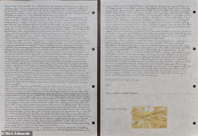 A graphologist who examined Brueckner's letters and neat handwriting for MailOnline says they show he was 'distorted and misguided' and that his 'fantastic views are constant and unchanging'.