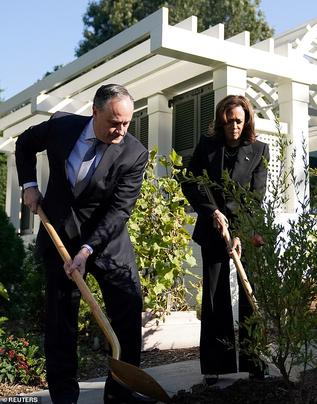 Critics focused more on how Harris used the shovel to plant the symbolic memorial tree