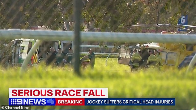 According to Channel Nine, paramedics stated that the rider was 'being treated for serious head injuries'