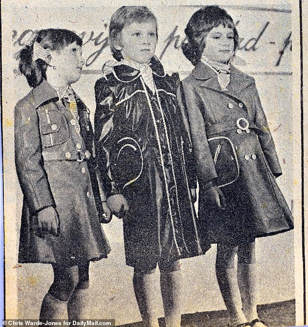 A newspaper clipping shows a young Melania Trump (right) at a children's fashion show while growing up in Slovenia