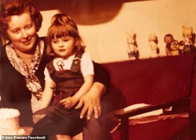 A young Melania Trump is photographed with her nanny. In her memoir, Melania, she describes her family having a fleet of cars and being able to afford vacations despite living under communist rule.