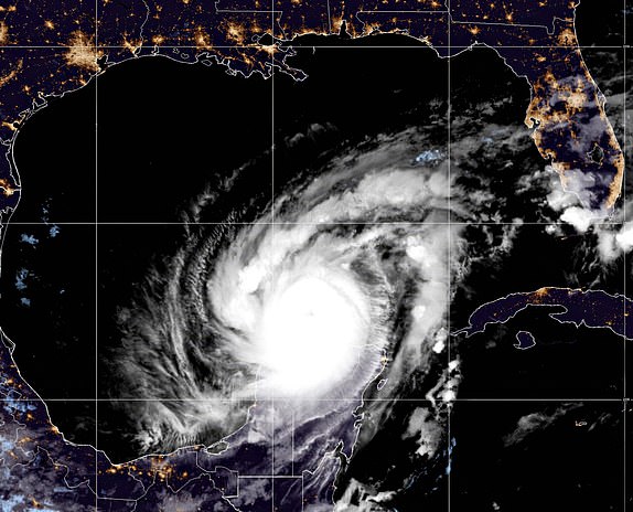 Mandatory credits: Photo by Goes-East/Noaa/Planet Pix via ZUMA Press Wire/Shutterstock (14767649b) Dawn image of Hurricane Milton, currently a catastrophic Category 4 hurricane with 155 mph winds, continues to barrel across the Gulf of Mexico on road to Florida, shown on the GOES-East satellite at 10:00 GMT, October 8, 2024, north of the Yucatan Peninsula, Mexico. Catastrophic Hurricane Milton moves towards Florida, Gulf of Mexico, United States - October 8, 2024