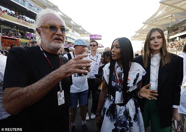 The former F1 boss has dated a string of famous women and was previously engaged to supermodel Naomi Campbell, centre