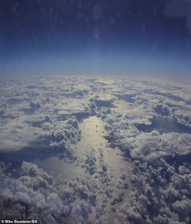 The Concorde, which was retired more than twenty years ago, flew at a maximum altitude of 60,000 feet. The photo shows the curvature of the Earth, as seen from the Concorde