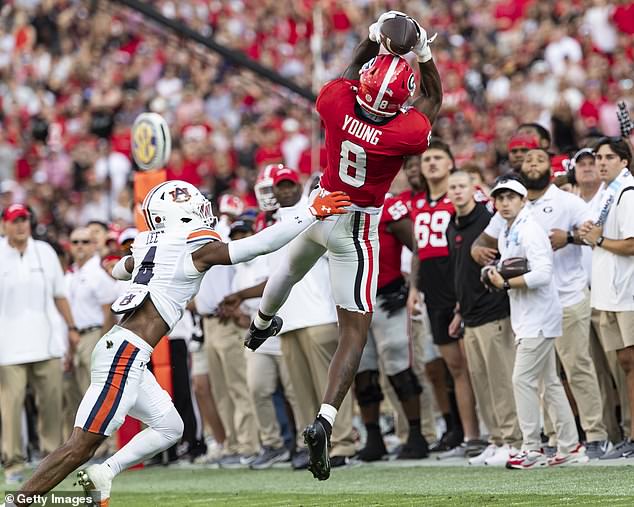 Young is Georgia's fourth-leading receiver with 149 yards through the first five games of the year