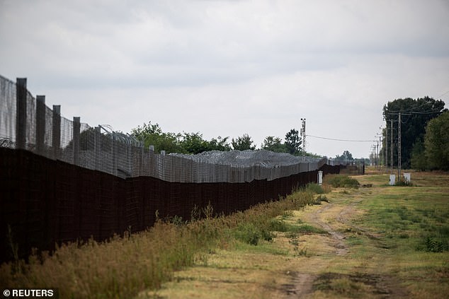 The Hungarian border fence is seen at the Hungarian-Serbian border near Asotthalom, Hungary, September 10, 2024