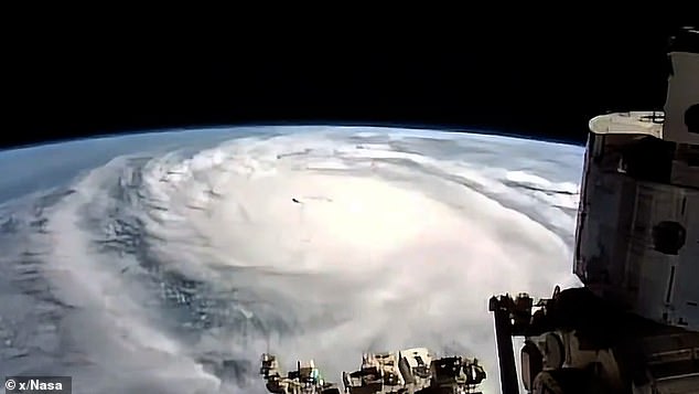 Photos taken from the International Space Station show the enormous size of Hurricane Milton