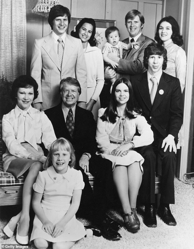 Jimmy Carter (second from left, seated), 39th President of the United States of America, and his family