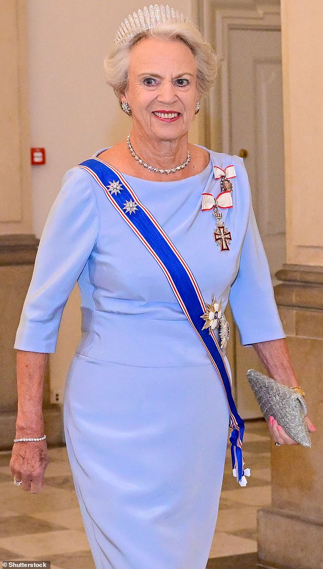 The royal looked elegant in a long dress in a beautiful lavender blue shade. She paired it with a glittering tiara