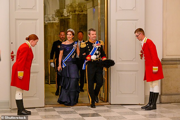 The royal couple appeared delighted to attend the event and were all smiles as they entered the state banquet