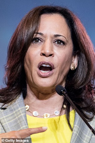 The Democratic nominee's $4,450 gold and mother-of-pearl necklace, designed by designer Marco Bicego, made multiple appearances on Harris on the campaign trail in 2019.