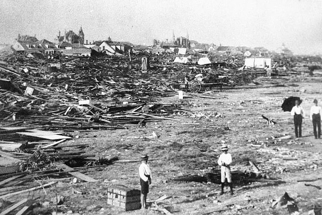 Hurricane Great Galveston destroyed the entire island city of Galveston, Texas on September 8, 1900