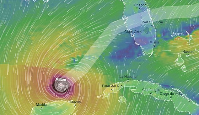 Trackers have closely followed Milton's path as it headed toward Florida