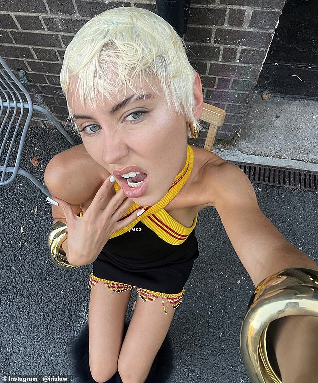 Her appearance at Paris Fashion Week came just as she showed off her messy bleach blonde hair in a slew of fun photos shared to her Instagram page