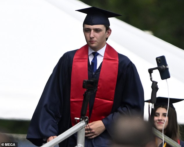 Barron Trump graduated from high school in Florida in May and is now a freshman at New York University, which Melania Trump said Tuesday was going well