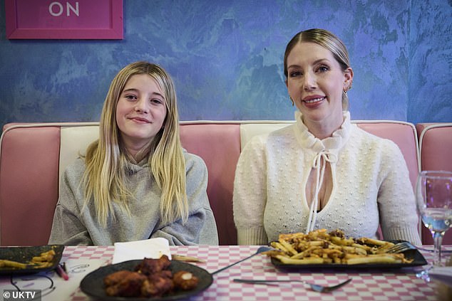 Katherine Ryan visits a restaurant with her daughter Violet (right) in Parental Guidance