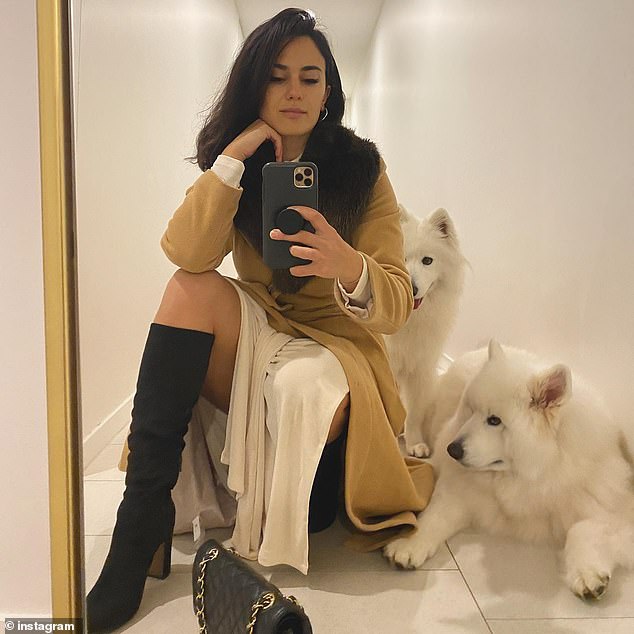 Ms Sakr (pictured with her two dogs) wondered whether joggers could be responsible