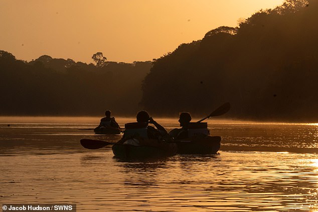 Their biggest test came as they traveled across the water from the head of the river to its mouth in their inflatable kayaks - with temperatures reaching almost 40°C