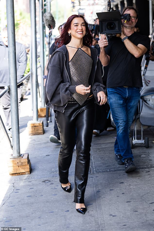 Her quick visit to the local hotspot came shortly after she filmed an interview at the Mercury Bar on New York's Lower East Side