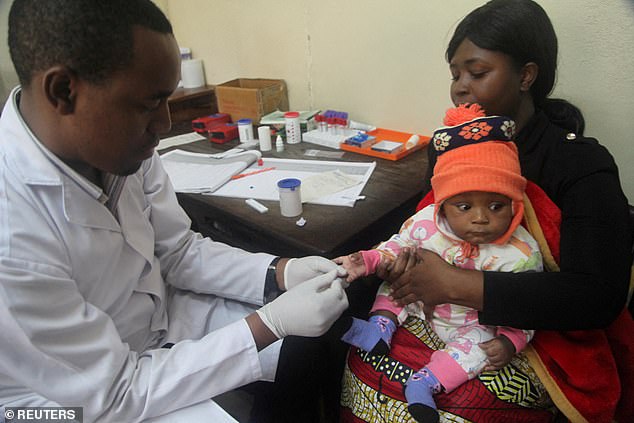 Malaria kills more than 600,000 people every year, mainly in Africa. In Tanzania, the disease is controlled by the use of mosquito nets, but chemical treatments to kill mosquitoes are still widely used. In the photo: a doctor tests a child for malaria in a hospital in Arusha, Tanzania