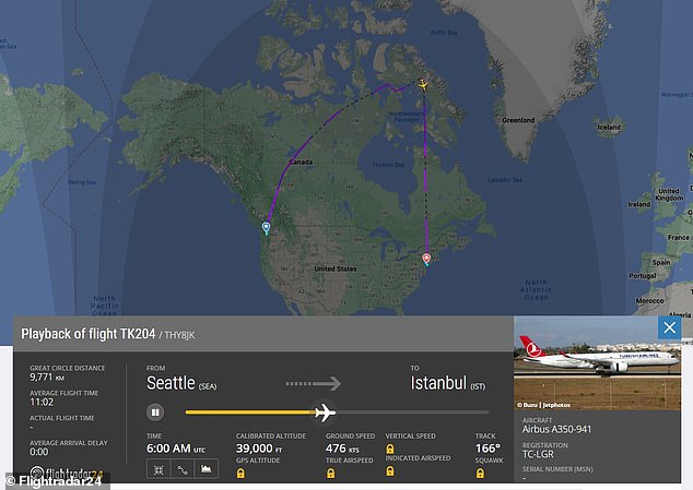 Flight trackers show when the plane deviates from its route and heads towards JFK airport