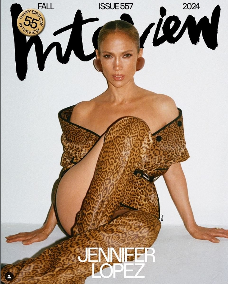 The star, who modeled leopard print for the cover of Interview magazine to celebrate its 55th anniversary, said it was 'sad, scary'