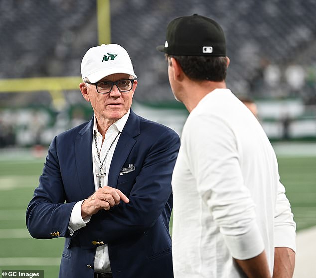 Woody Johnson (left) did not shy away from general manager Joe Douglas when he fired Saleh