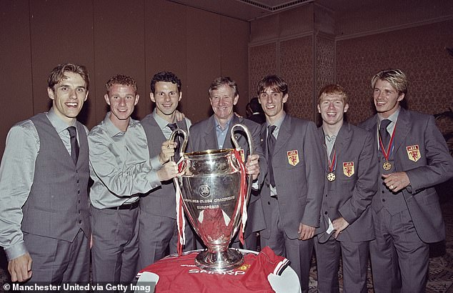 Led by Sir Alex Ferguson (centre), that United team became one of the most iconic of all time