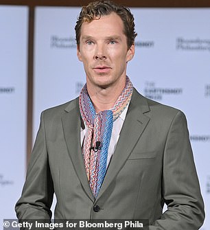 Benedict Cumberbatch, pictured speaking at the Earthshot Prize Innovation Summit in New York last month, reportedly used the 5:2 fasting method to shed pounds for the role of Sherlock in the BBC drama of the same name