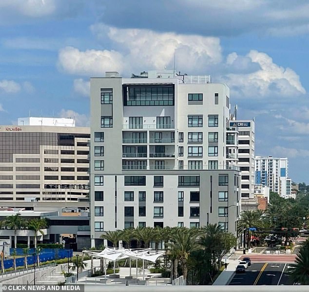 The actor and renowned Scientologist's large apartment complex in Clearwater, Florida (pictured) is expected to be in the eye of the storm