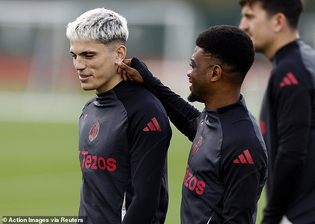 Diallo's United teammate Alejandro Garnacho (left) has also returned to Manchester early