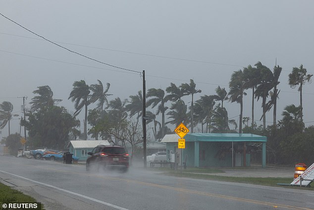 Gruesome footage captured Wednesday afternoon captured a massive destroyer at Matlacha, near Cape Coral and Fort Myers, as the storm moved inland. In the photo: Matlacha on October 9