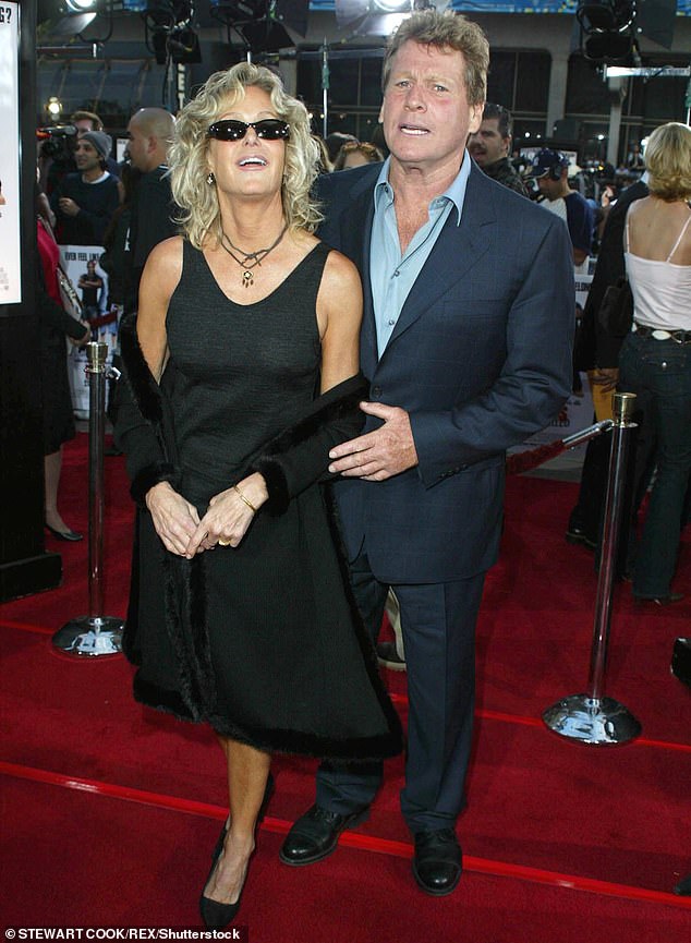 Fawcett was in an on-and-off relationship with Ryan O'Neal for thirty years, who died in December 2023. Seen in 2003