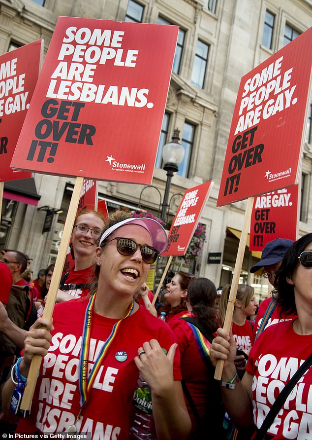 Bosses at the charity Stonewall, which campaigns for the rights of lesbian, gay, bisexual and transgender people, have been criticized by the trans community (File image)