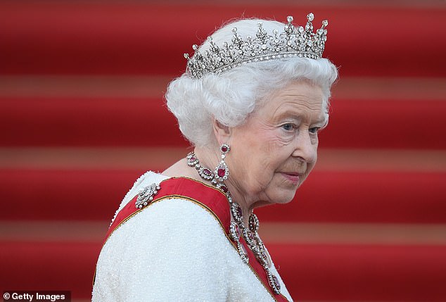 Queen Elizabeth (pictured) arrives at a state banquet in her honor in Berlin, 2015