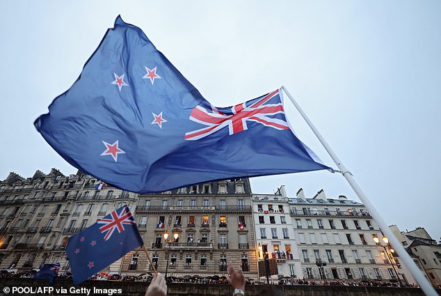 The guidelines say trans athletes are encouraged to participate in sport, but they do not cover elite sport (photo, New Zealand flags at the Paris Olympics)