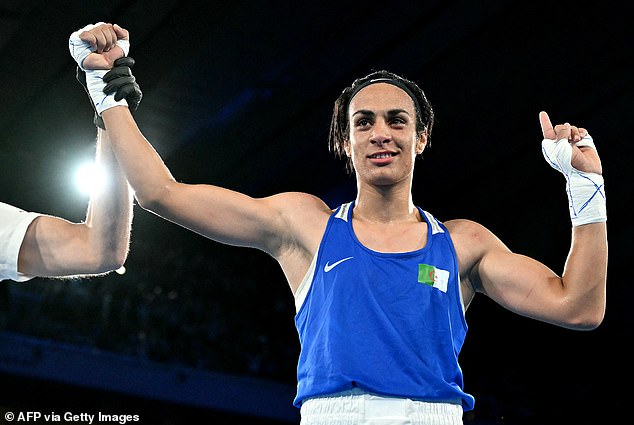 Imane Khelif (pictured) was allowed to compete despite reportedly failing the International Boxing Association tests in 2023