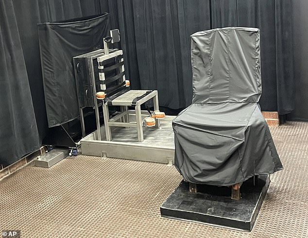 The South Carolina Department of Corrections death chamber includes the electric chair (right) and the firing squad chair (left)