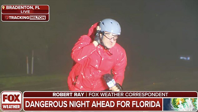 A soaked Ray said the weather conditions were the strongest he had experienced all season