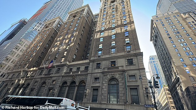 Some of the city's most iconic hotels have been requisitioned to accommodate the influx, including the four-star Row NYC Hotel in Times Square and the Roosevelt near Grand Central (pictured)