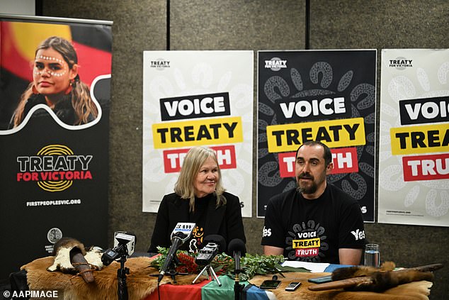 Members of the First Assembly of Victoria, Rueben Berg (right) and Aunt Esme Bamblett