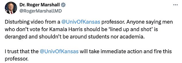 1728537006 746 University of Kansas professor sidelined after violent comments about men