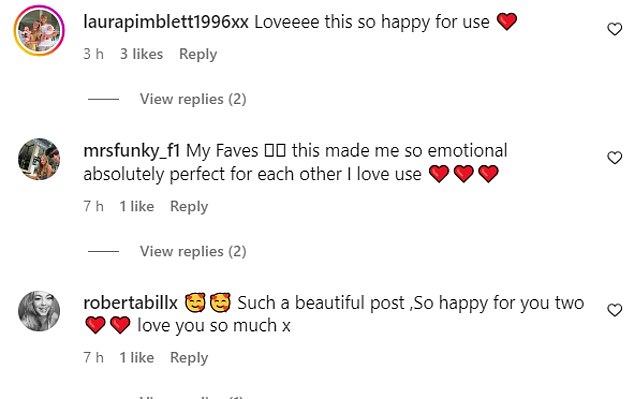 Fans were over the moon to read the happy news as they took to the comments section to share their love